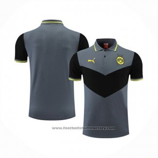 Polo Borussia Dortmund 2022-2023 Grey and Black
