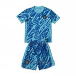 Portugal Goalkeeper Shirt Kids 2024 Blue