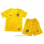 Portugal Goalkeeper Shirt Kids 2024 Yellow