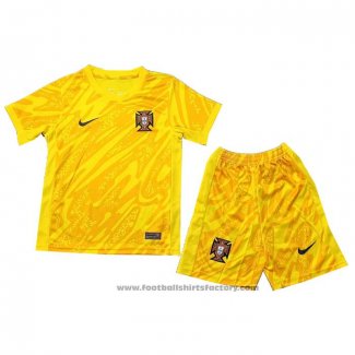 Portugal Goalkeeper Shirt Kids 2024 Yellow