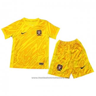 Portugal Goalkeeper Shirt Kids 2024 Yellow
