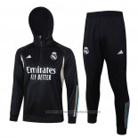 Sweatshirt Tracksuit Real Madrid Kids 2023-2024 Black and White