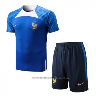 Tracksuit France Short Sleeve 2022-2023 Blue - Shorts