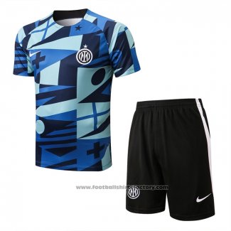 Tracksuit Inter Milan Short Sleeve 2022-2023 Blue - Shorts