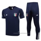 Tracksuit Italy Short Sleeve 2023-2024 Blue