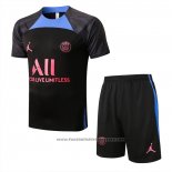 Tracksuit Paris Saint-Germain Jordan Short Sleeve 2022-2023 Black and Blue - Shorts