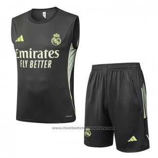 Tracksuit Real Madrid Without Sleeves 2025-2026 Grey Green