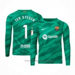 Barcelona Player Ter Stegen Goalkeeper Shirt Long Sleeve 2023-2024 Green