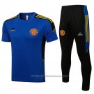 Tracksuit Manchester United Short Sleeve 2021-2022 Blue