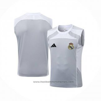 Training Shirt Real Madrid Without Sleeves 2025-2026 Grey White