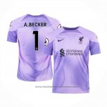 Liverpool Goalkeeper Shirt Player A.becker Home Shirt 2022-2023