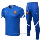 Tracksuit Barcelona Short Sleeve 2021-2022 Blue