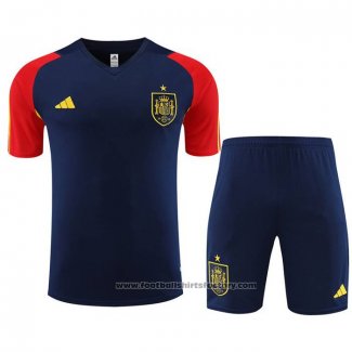 Tracksuit Spain Short Sleeve 2023-2024 Blue - Shorts