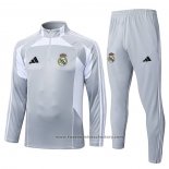 Sweatshirt Tracksuit Real Madrid Kids 2025-2026 Grey White
