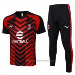 Tracksuit AC Milan Short Sleeve 2023-2024 Red and Black