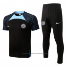 Tracksuit Inter Milan Short Sleeve 2022-2023 Black