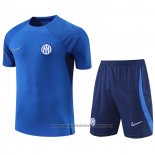 Tracksuit Inter Milan Short Sleeve 2022-2023 Blue - Shorts