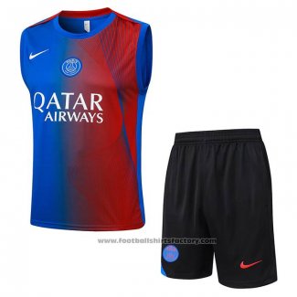 Tracksuit Paris Saint-Germain Without Sleeves 2025-2026 Blue Red