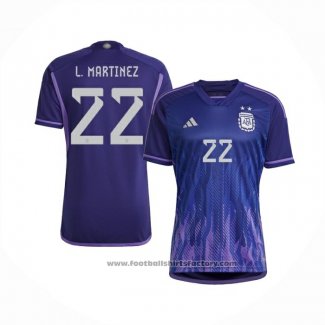 Argentina Player L.martinez Away Shirt 2022
