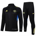 Jacket Tracksuit Manchester United Kids 2025-2026 Black Yellow