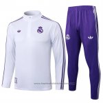 Sweatshirt Tracksuit Real Madrid Kids 2025-2026 White Purple