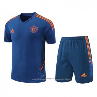 Tracksuit Manchester United Short Sleeve 2022-2023 Blue - Shorts