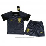 Brazil Goalkeeper Shirt Kids 2022 Black
