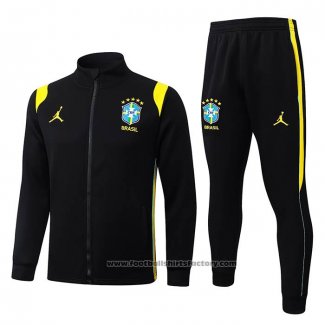 Jacket Tracksuit Brazil Kids 2026-2027 Black Yellow
