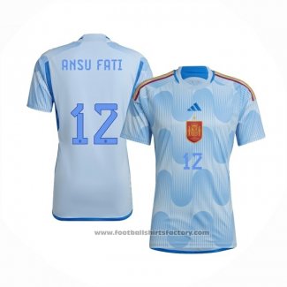 Spain Player Ansu Fati Away Shirt 2022