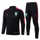Sweatshirt Tracksuit Brazil Kids 2026-2027 Black Red