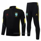 Sweatshirt Tracksuit Brazil Kids 2026-2027 Black Yellow