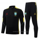 Sweatshirt Tracksuit Brazil Kids 2026-2027 Black Yellow