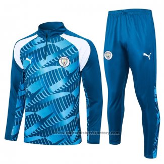 Sweatshirt Tracksuit Manchester City Kids 2023-2024 Blue