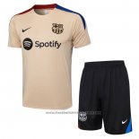 Tracksuit Barcelona Short Sleeve 2024-2025 Yellow - Shorts