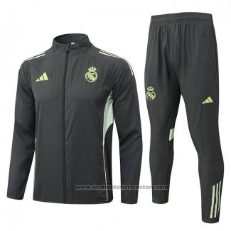 Windbreaker Suit Real Madrid 2025-2026 Grey Green