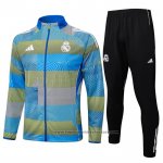 Jacket Tracksuit Real Madrid Kids 2025-2026 Blue Green