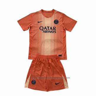 Paris Saint-Germain Goalkeeper Shirt Kids 2025-2026 Orange