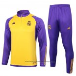 Sweatshirt Tracksuit Real Madrid Kids 2023-2024 Yellow