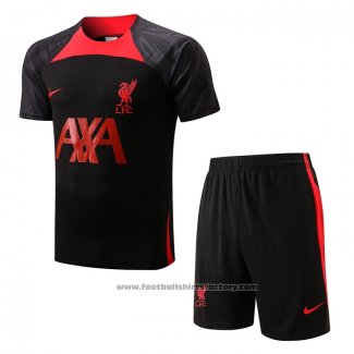 Tracksuit Liverpool Short Sleeve 2022-2023 Black - Shorts