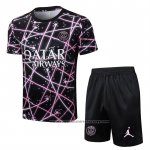 Tracksuit Paris Saint-Germain Jordan Short Sleeve 2025-2026 Black Pink - Shorts