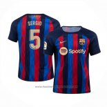 Barcelona Player Sergio Home Shirt 2022-2023