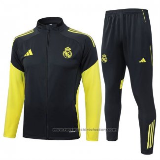 Jacket Tracksuit Real Madrid Kids 2025-2026 Grey Yellow