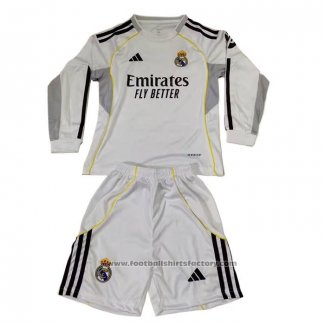 Real Madrid Home Shirt Long Sleeve Kids 2025-2026