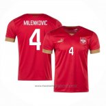 Serbia Player Milenkovic Home Shirt 2022