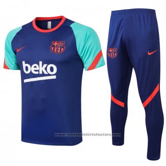 Tracksuit Barcelona Short Sleeve 2021 Blue