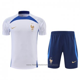 Tracksuit France Short Sleeve 2022-2023 White - Shorts