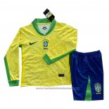 Brazil Home Shirt Long Sleeve Kids 2024