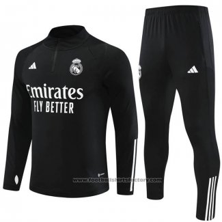 Sweatshirt Tracksuit Real Madrid Kids 2023-2024 Black