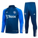 Sweatshirt Tracksuit Manchester United Kids 2023-2024 Blue