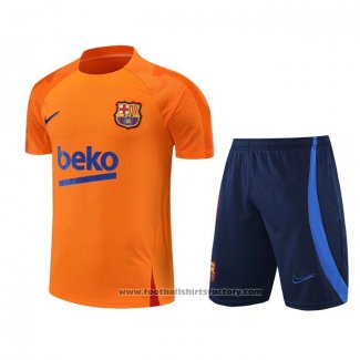 Tracksuit Barcelona Short Sleeve 2022-2023 Orange - Shorts